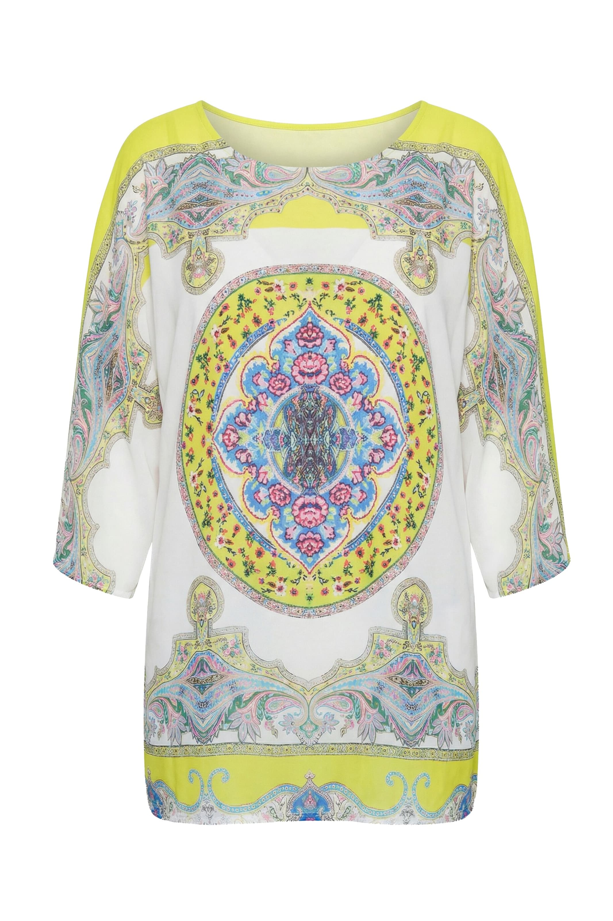 MIAMODA Blouse in Light blue / Lemon yellow / Rose / White, Item view
