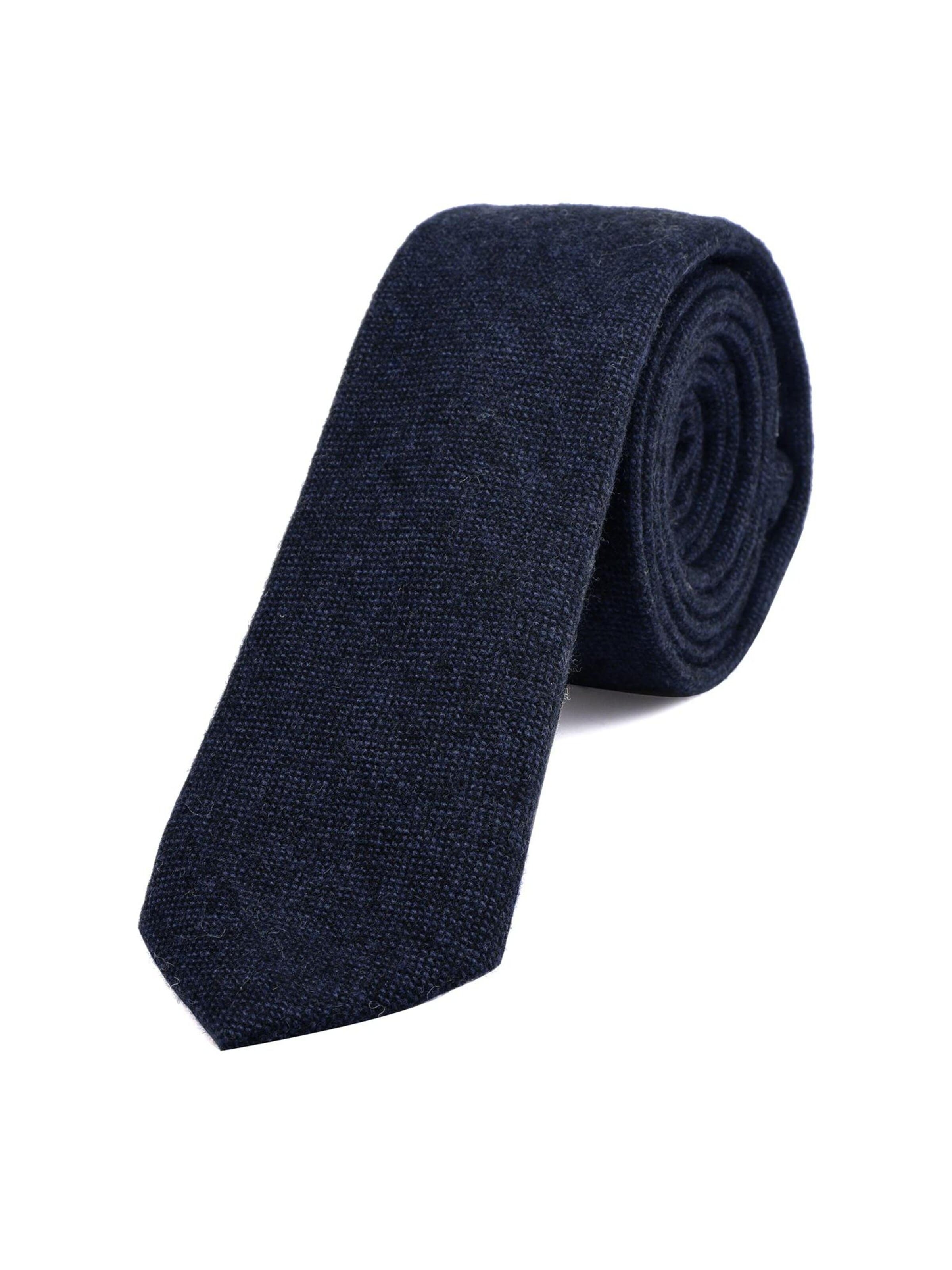 DonDon Krawatte 'DonDon Herren Krawatte 6 cm Baumwolle dunkelblau-creme kariert'‌‌‌‌‌‌‌ in Blau: Vorderseite