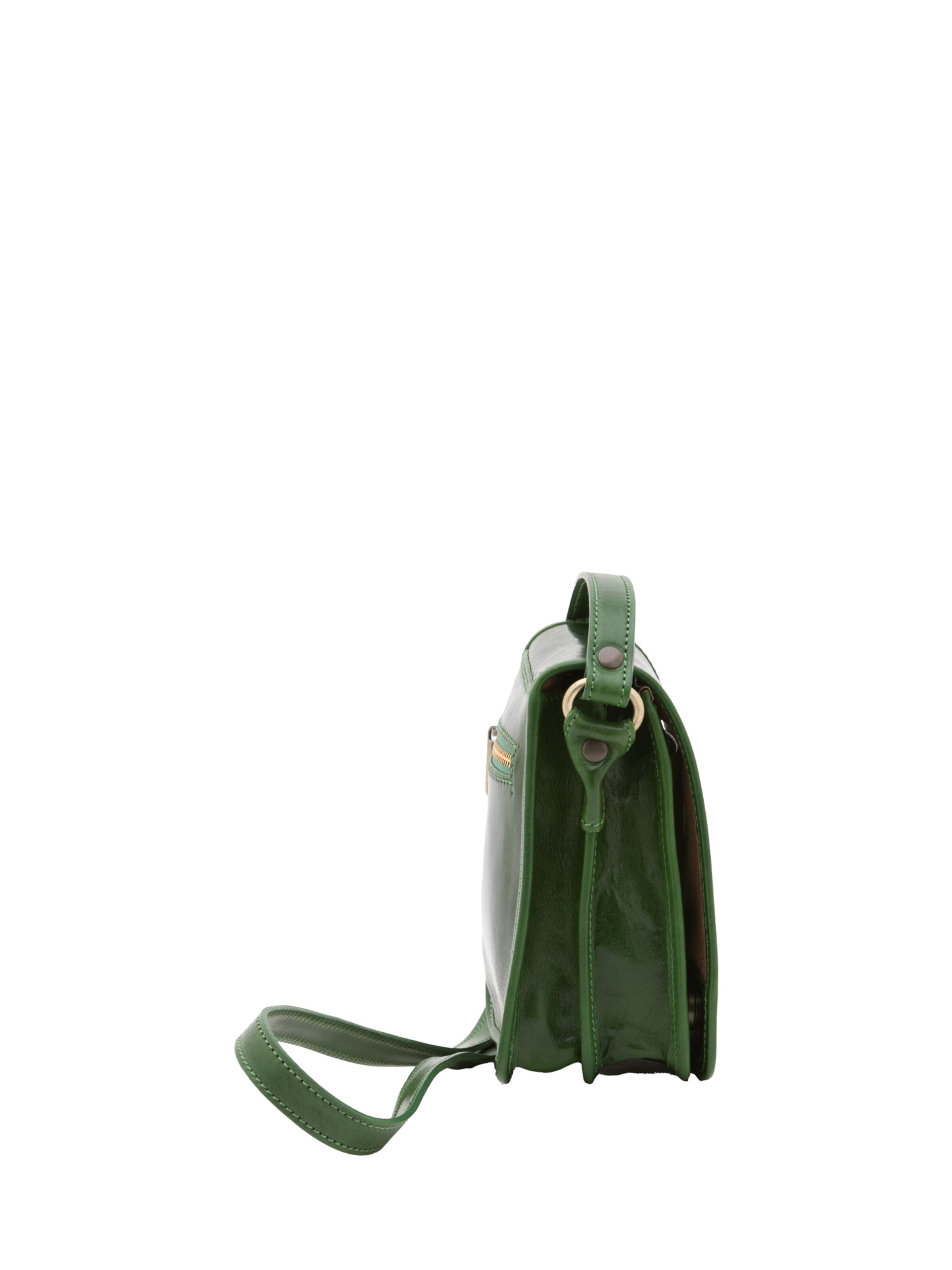Borsa a tracolla 'Borsa a tracolla uomo vera pelle con calamita - Made in Italy' di I Fratelli in verde
