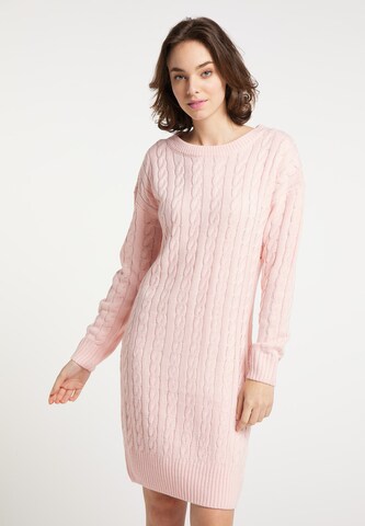 MYMO Knitted dress in Pink: front