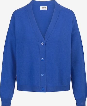 Rainbow Cashmere Cashmere Strickjacke mit V-Ausschnitt in Blau: predná strana