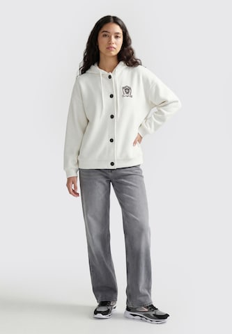 MYMO - Sudadera con cremallera en blanco