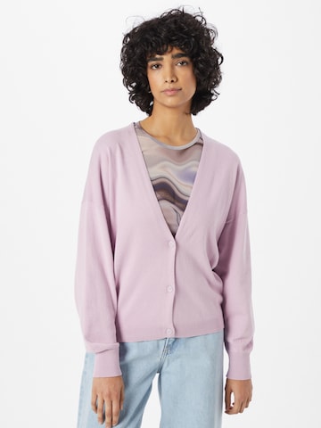 Esprit Collection Knit Cardigan in Purple: front