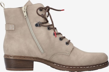 Rieker Lace-Up Ankle Boots in Beige