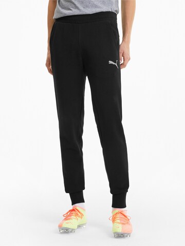 PUMA Tapered Workout Pants 'TeamGoal 23' in Black: front