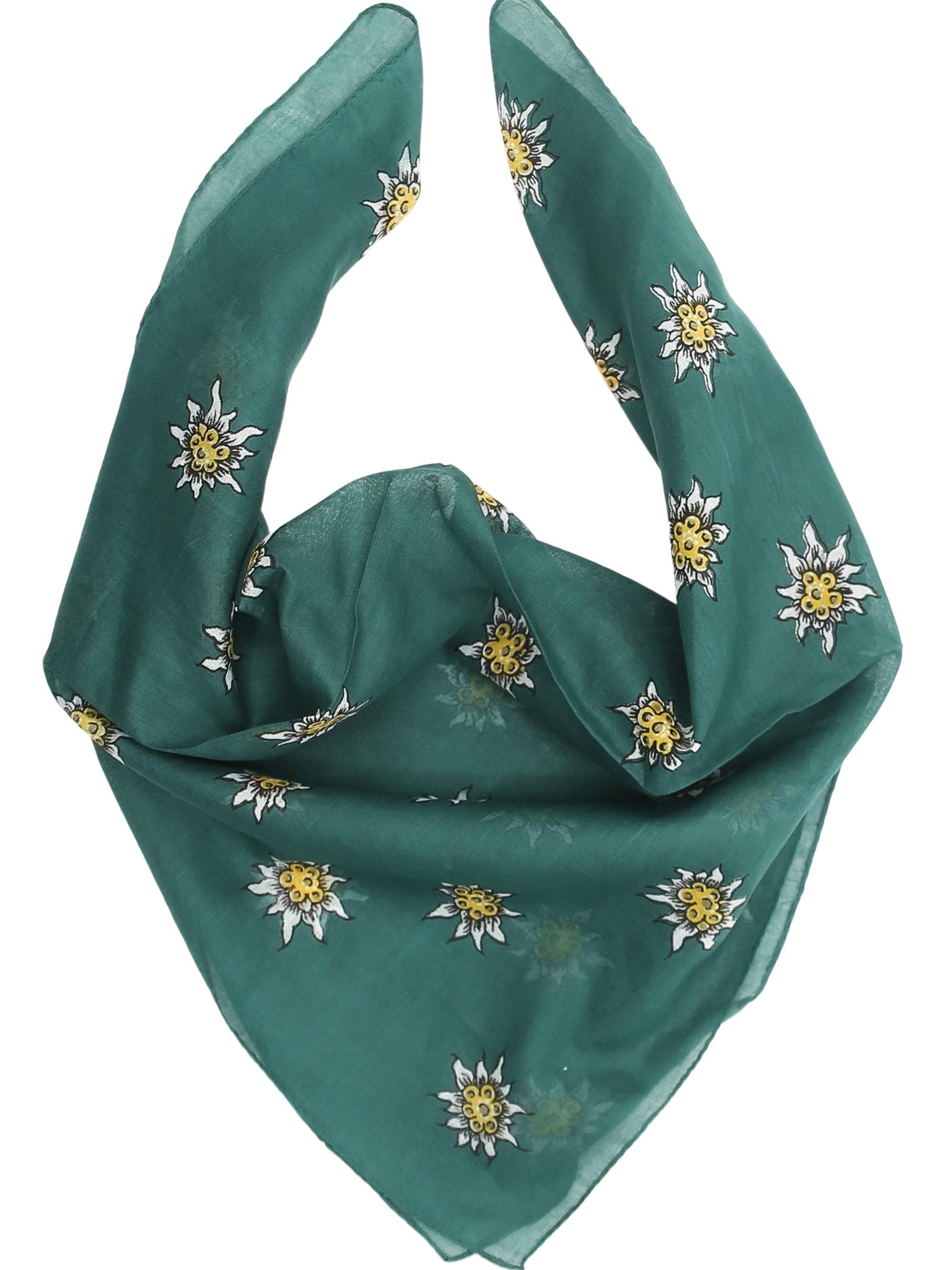 Allgäu Rebell Scarf 'Edelweiß' in Green: front