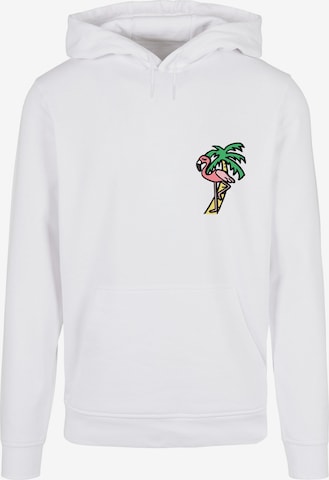 Mister Tee Sweatshirt 'Flamingo' in Wit: voorkant