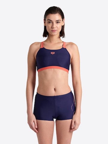 ARENA Bustier Sportbikini 'DIVE' in Blauw: voorkant