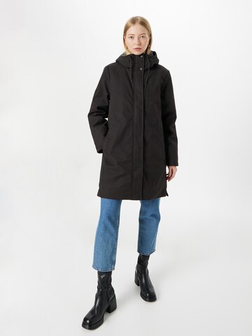 SELFHOOD Between-Seasons Coat in Black: front