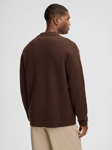STRELLSON Knit cardigan 'Aiden' in Brown