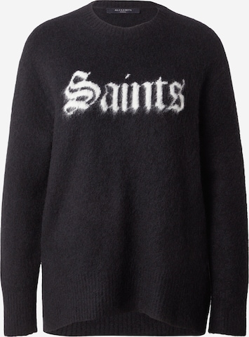 AllSaintsPulover - crna boja: prednji dio
