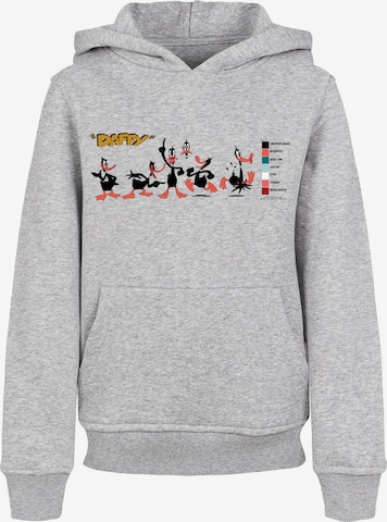F4NT4STIC Sweatshirt 'Looney Tunes Daffy Duck' in Grijs: voorkant