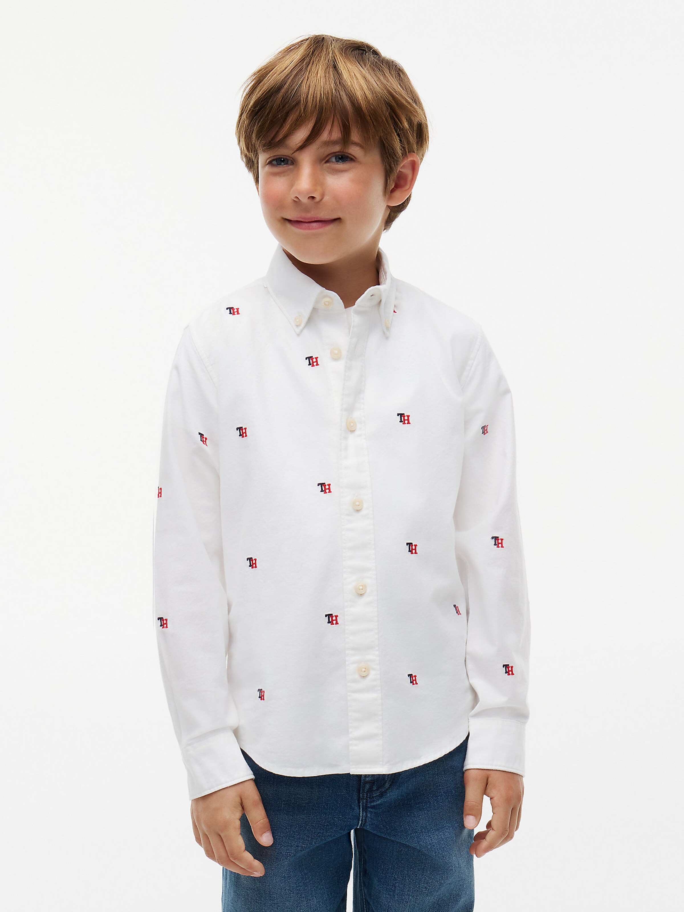 TOMMY HILFIGER Regular fit Overhemd in Wit: voorkant