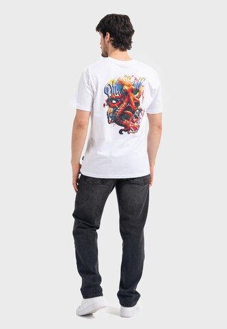 Oldskull T-Shirt 'Worldvibe Tentacle Spectacle' in Weiß