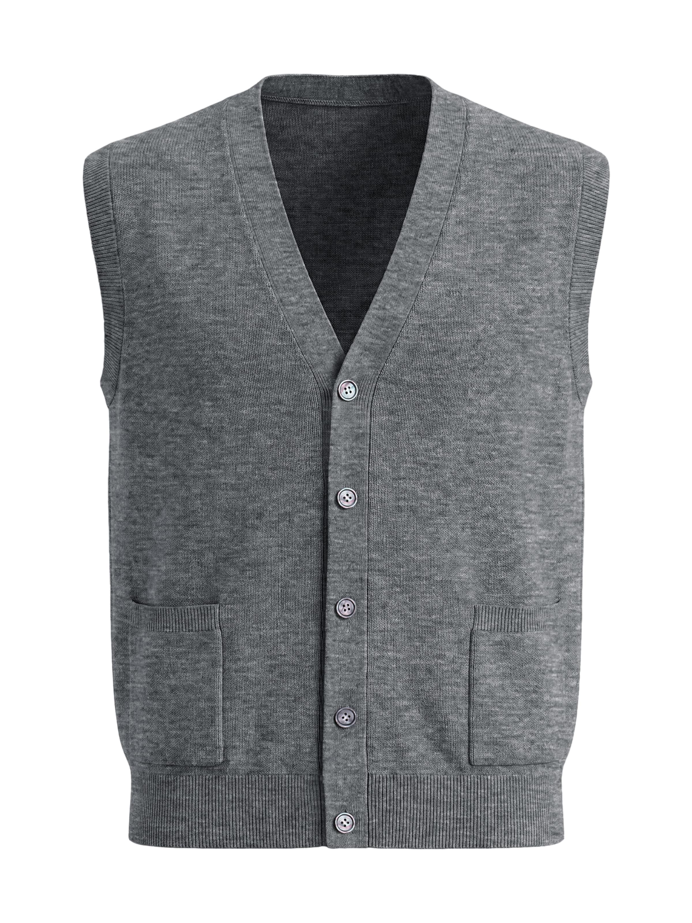 Vantory Strickweste in Grau: Vorderseite