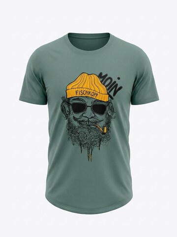 karlskopf Shirt 'FISCHKOPP'‌‌‌ in Grün: Vorderseite