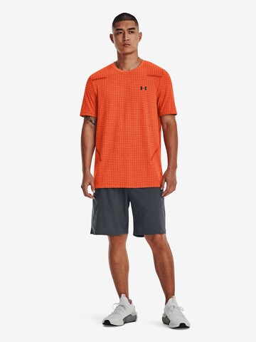 UNDER ARMOUR Performance Shirt 'Grid' in Orange