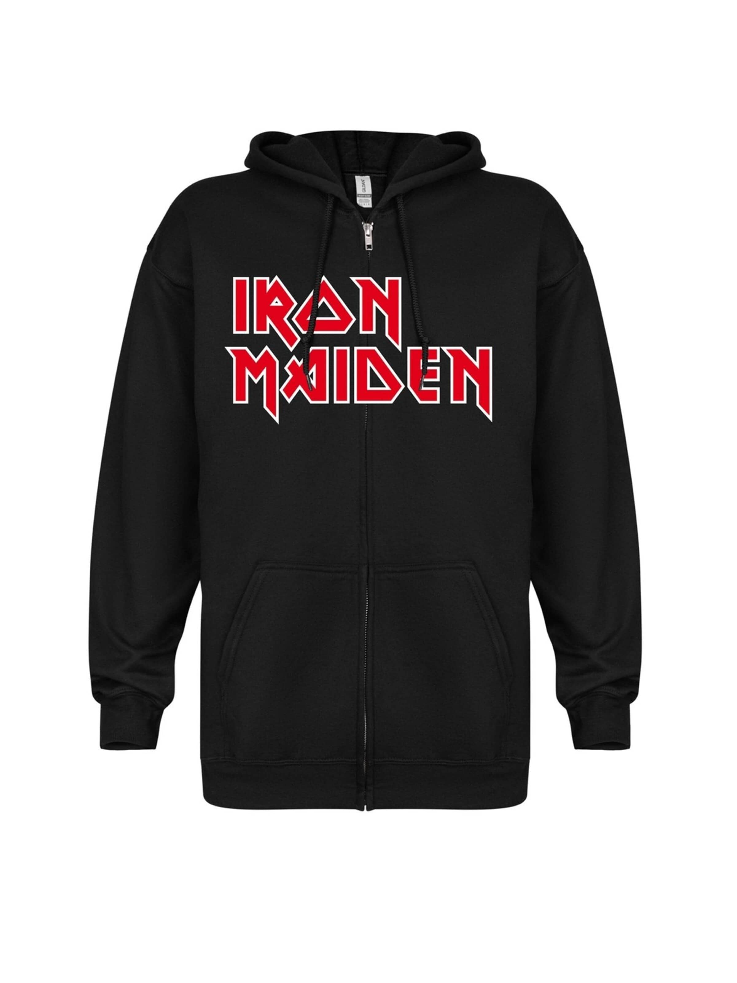 Giacca di felpa 'Trooper' di Iron Maiden in nero: frontale
