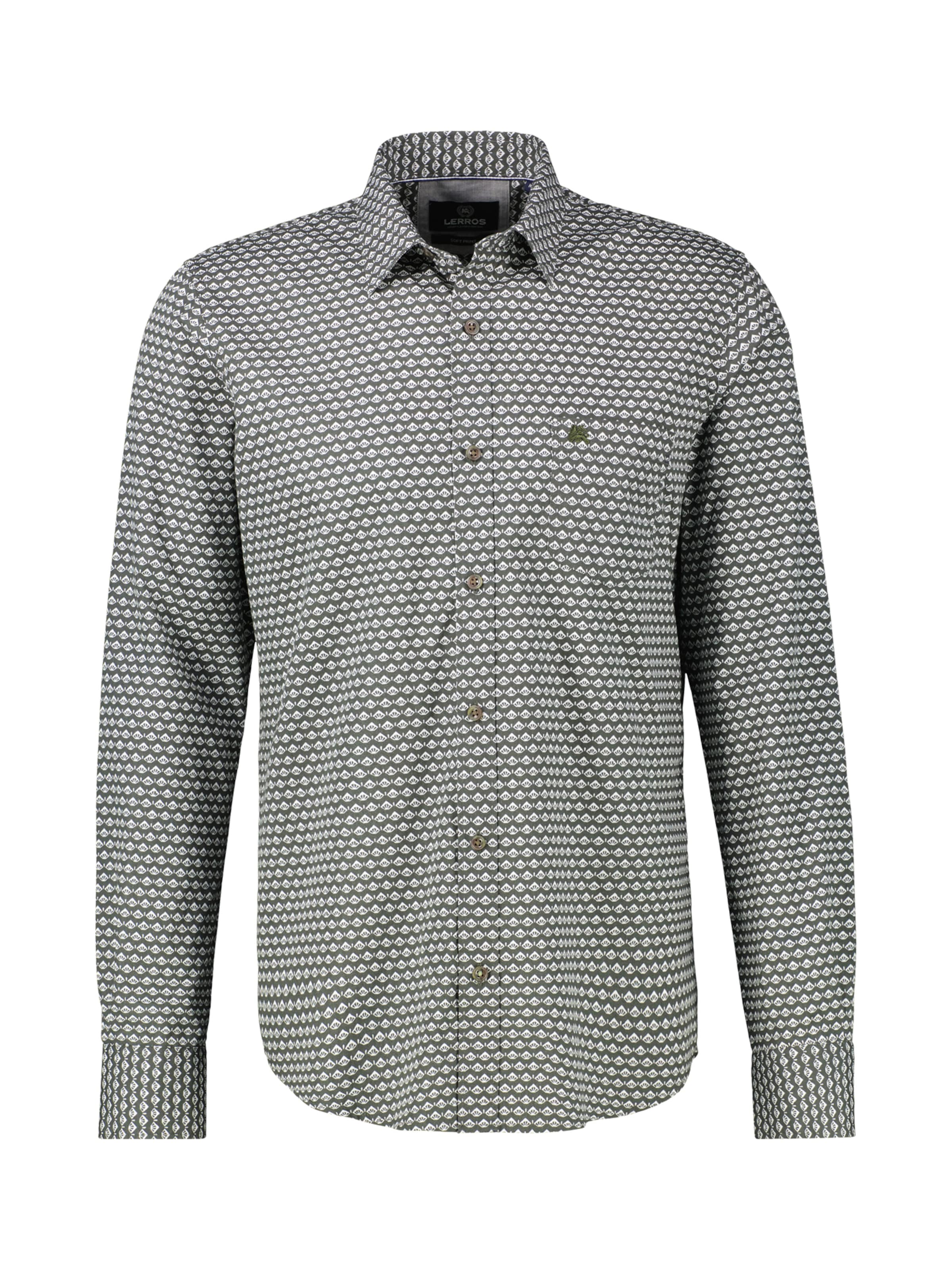 LERROS Button Up Shirt in Olive / White, Item view