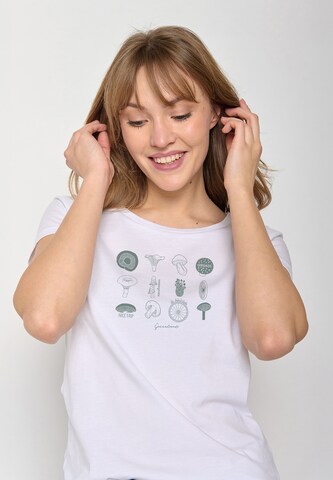 T-shirt 'Bike Mushrooms 2' GREENBOMB en blanc