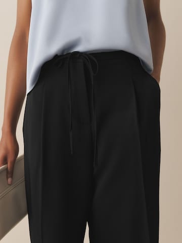 Next Wide leg Pleat-front trousers in Black