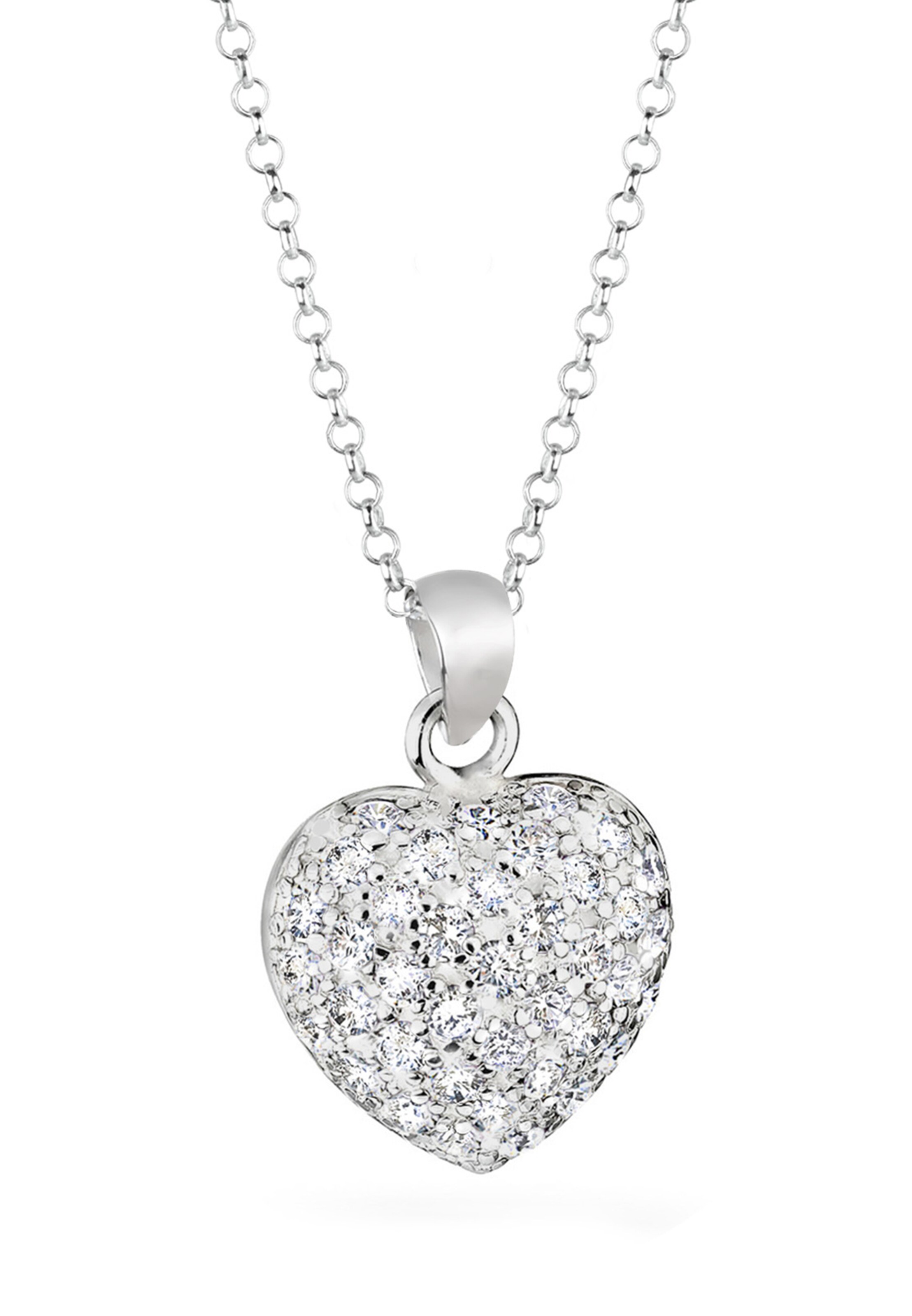 ELLI Ketting 'Herz' in Zilver: voorkant