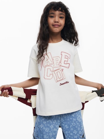 T-Shirt Desigual en blanc : devant