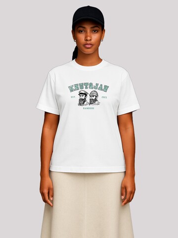 F4NT4STIC Shirt 'Knut und Jan Hamburg Vintage Seemänner Grün' in White: front