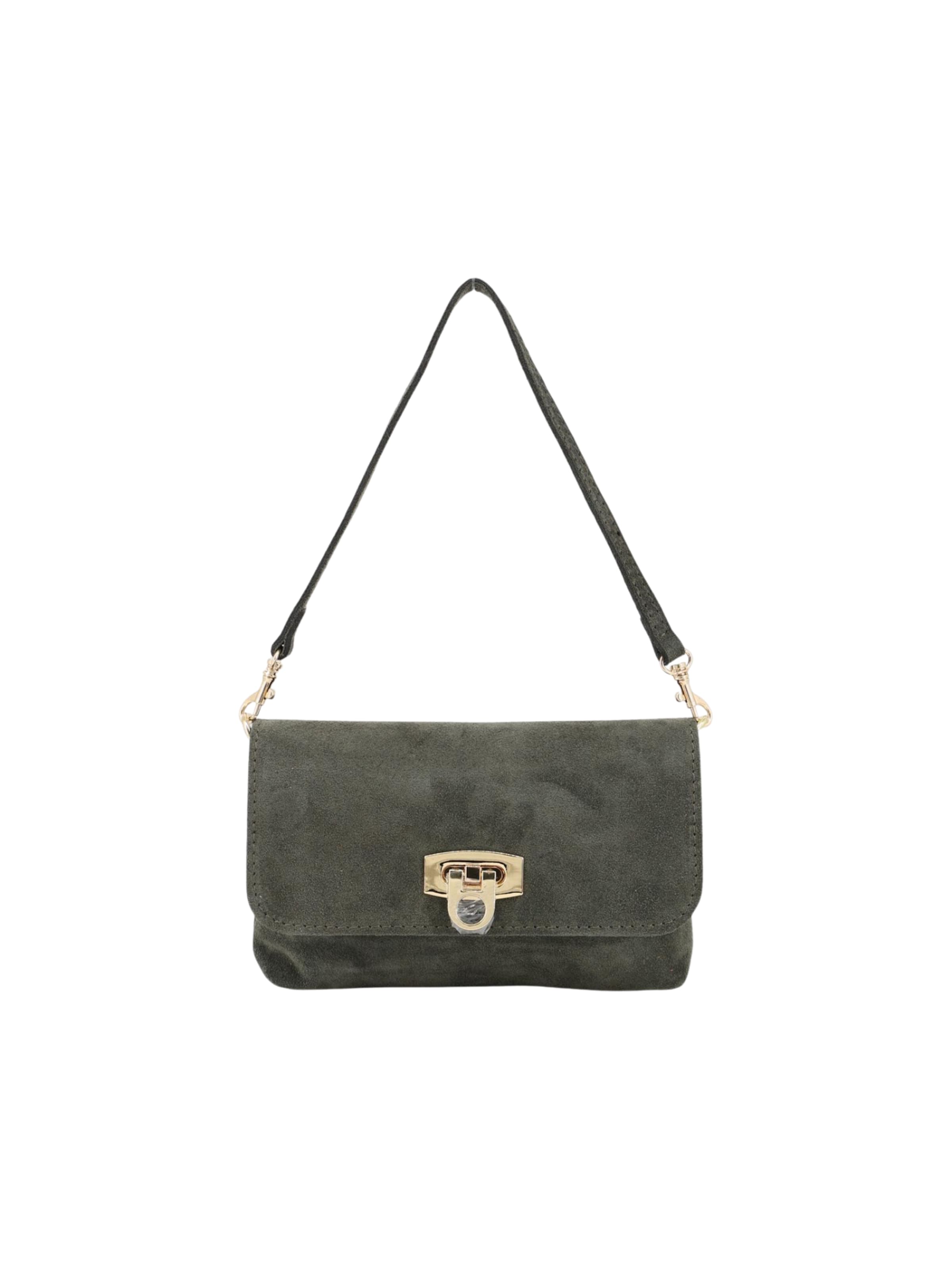 Brise Clutch 'Alessa Wild Leather' in Groen: voorkant