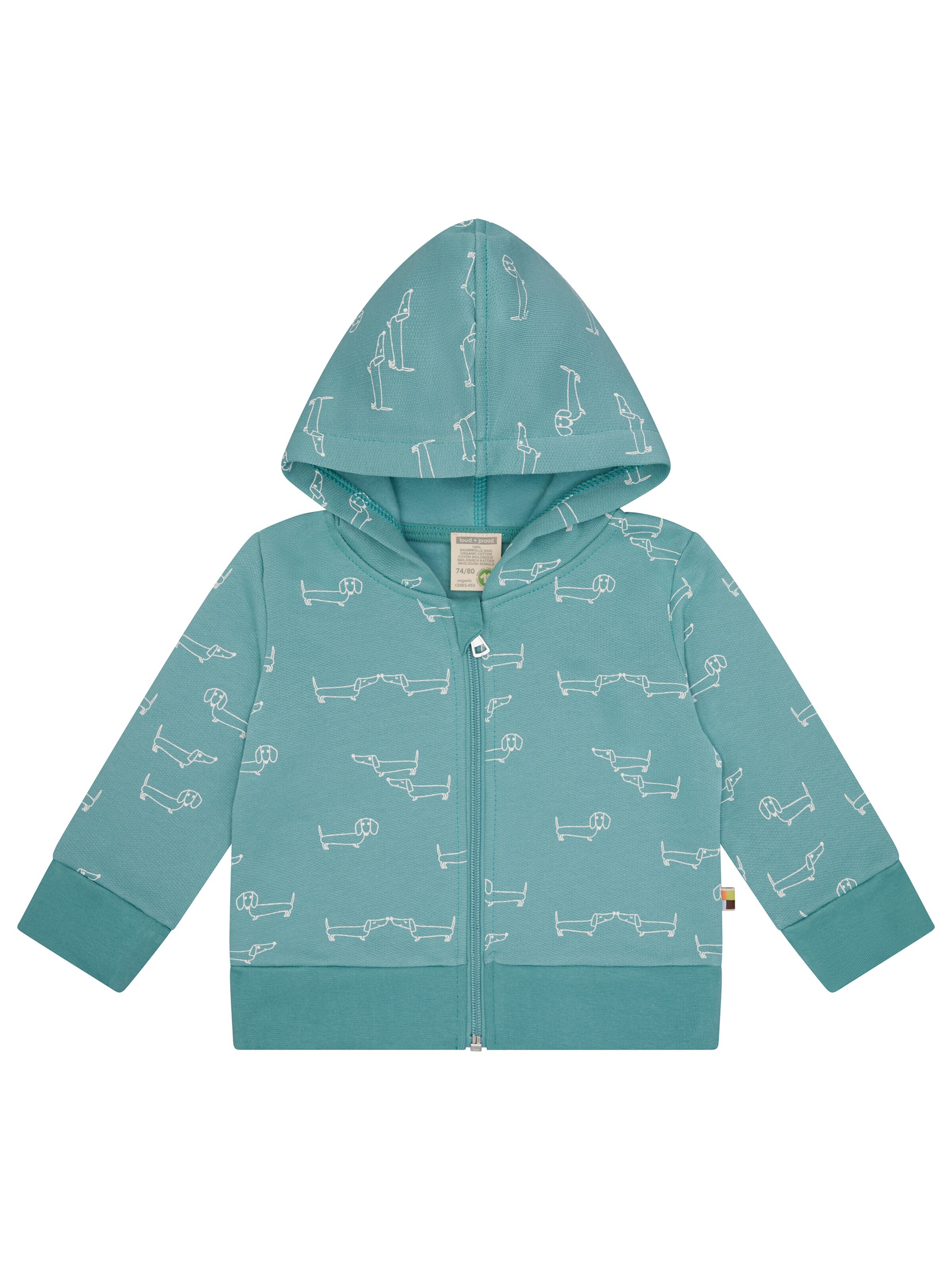 loud + proud Sweatjacke‌‌‌‌‌‌‌‌‌ in Grün: Vorderseite