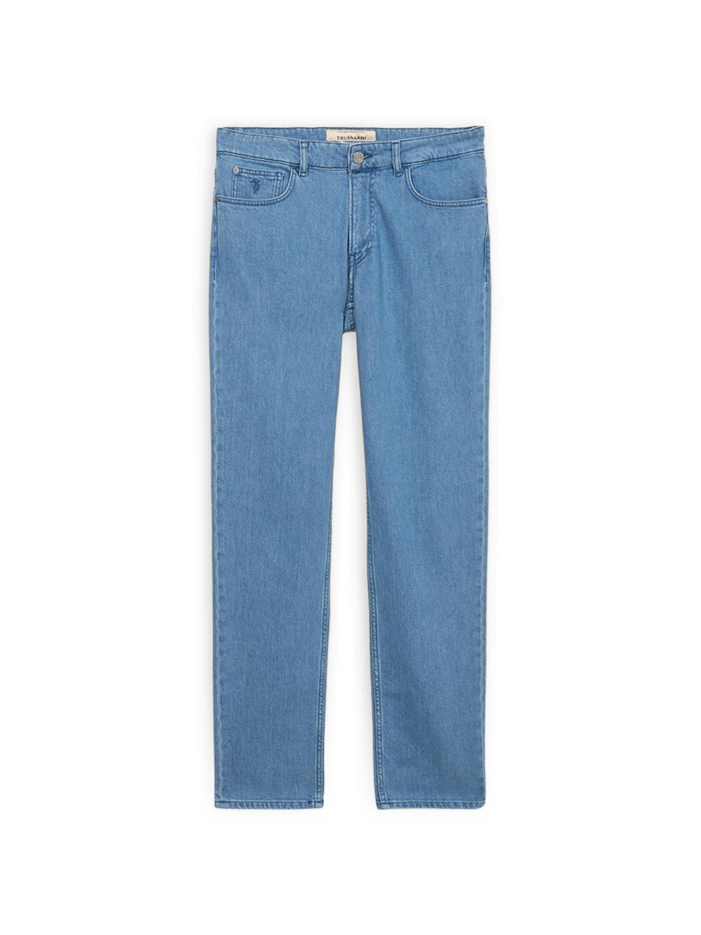 Coupe slim Jean Trussardi en bleu : devant