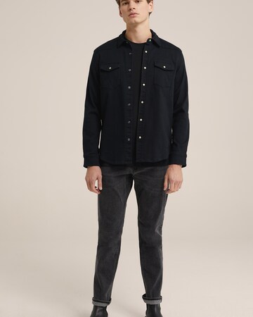 WE Fashion Slim fit Button Up Shirt in Black