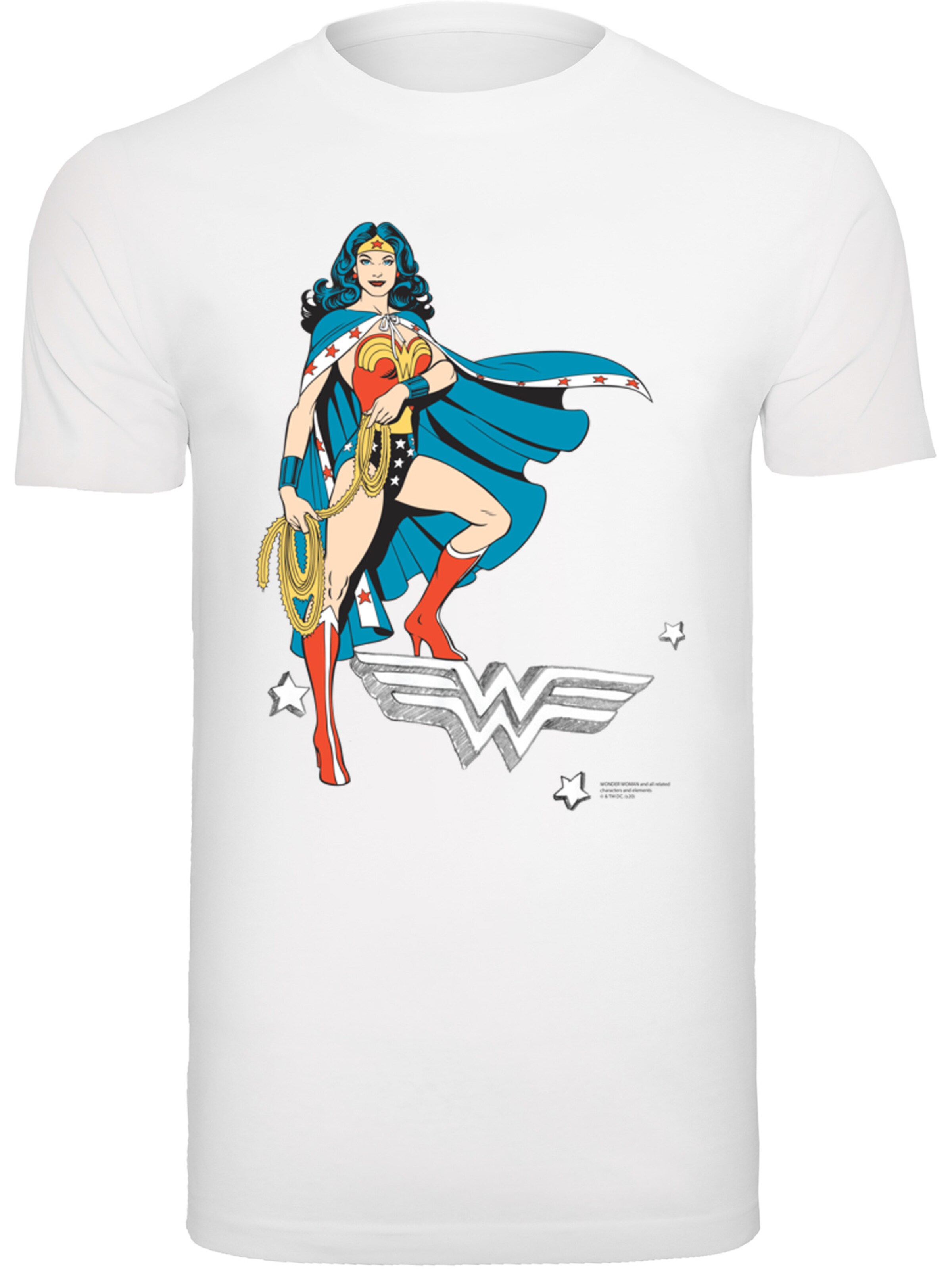 F4NT4STIC Shirt 'DC Comics Wonder Woman Standing' in Wit: voorkant