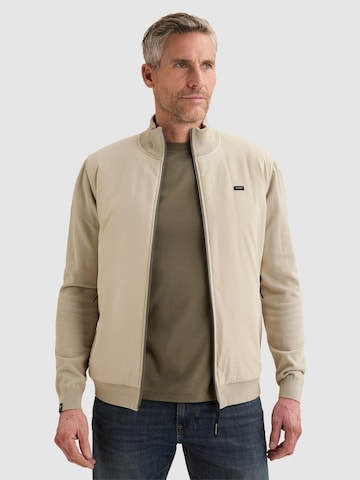 VANGUARD Neuletakki 'Cardigan in cotton/modal with zipper closure' värissä harmaa: etupuoli