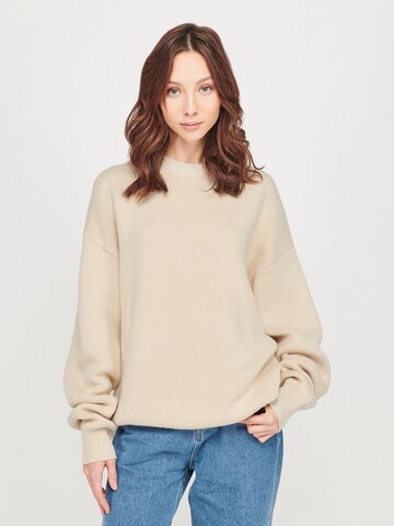 ABOUT YOU x VIAM Studio Sweater 'Faith' in Beige: front