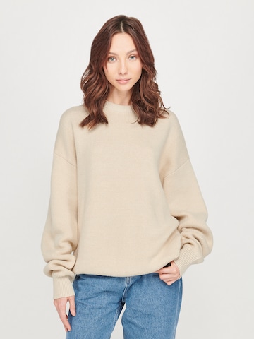 ABOUT YOU x VIAM Studio Sweater 'Faith' in Beige: front
