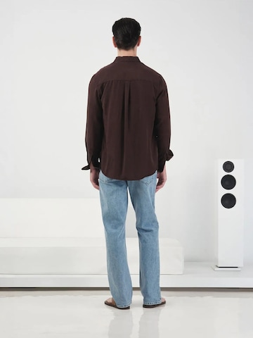 Giesto Comfort fit Button Up Shirt in Brown