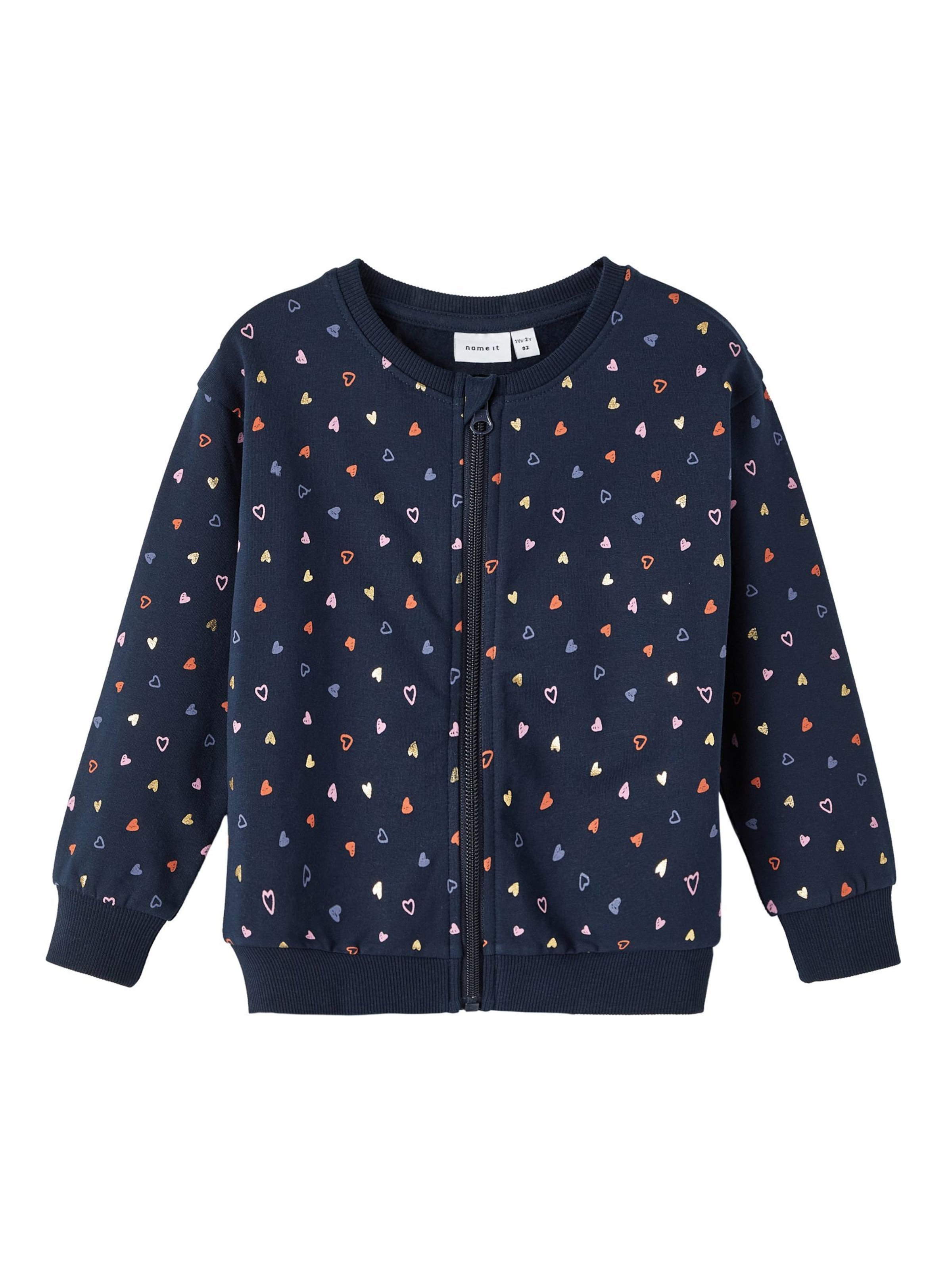 NAME IT - Sudadera con cremallera en azul: frente