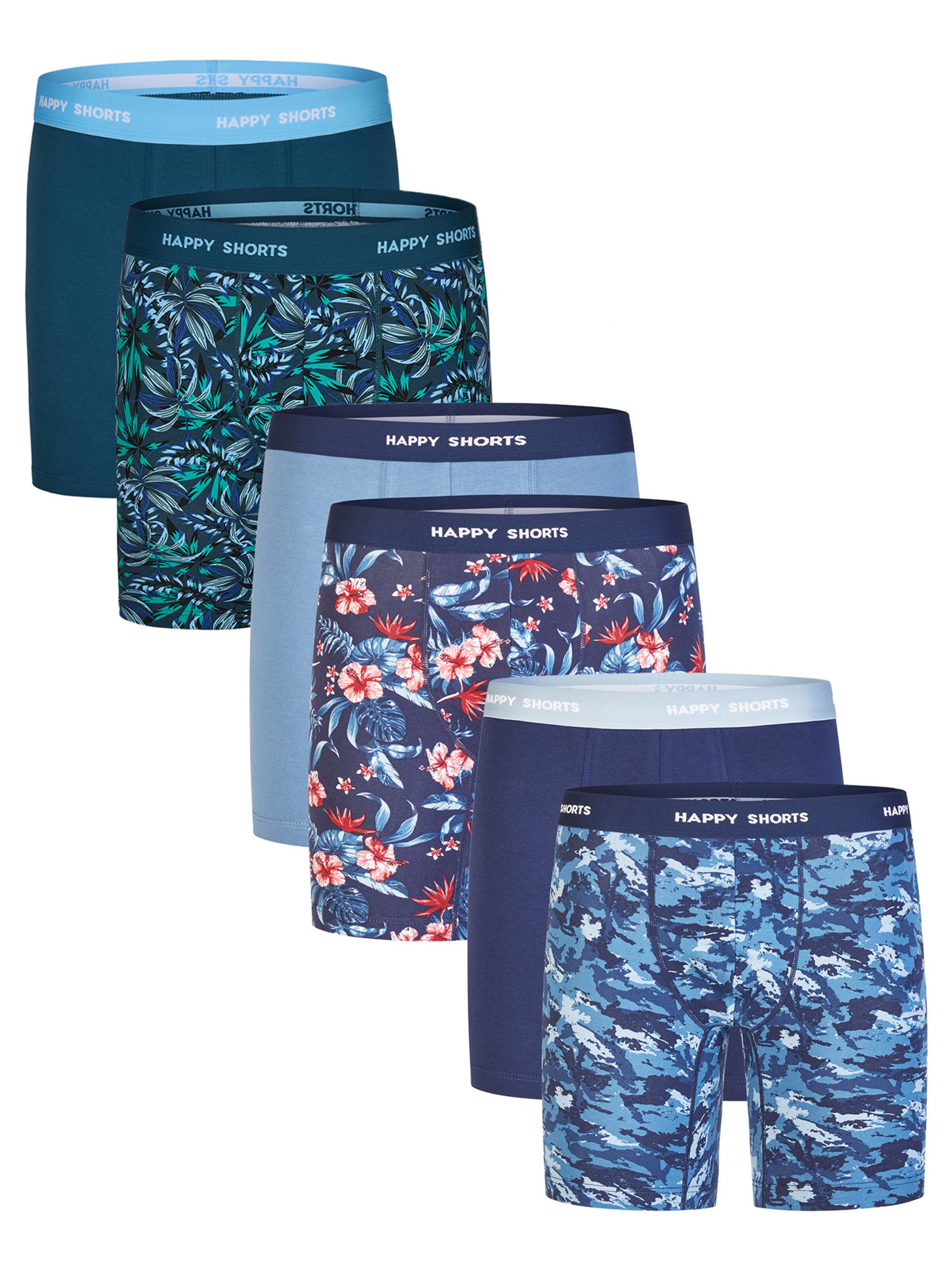 Happy Shorts Langer Boxer ' Prints ' in L in mischfarben, Produktansicht