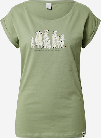 Iriedaily Koszulka 'Meerkatz' w kolorze zielony: przód