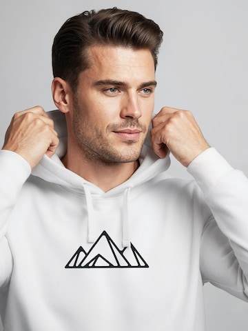 Neverless Sweatshirt 'Berg Polygon' in Weiß