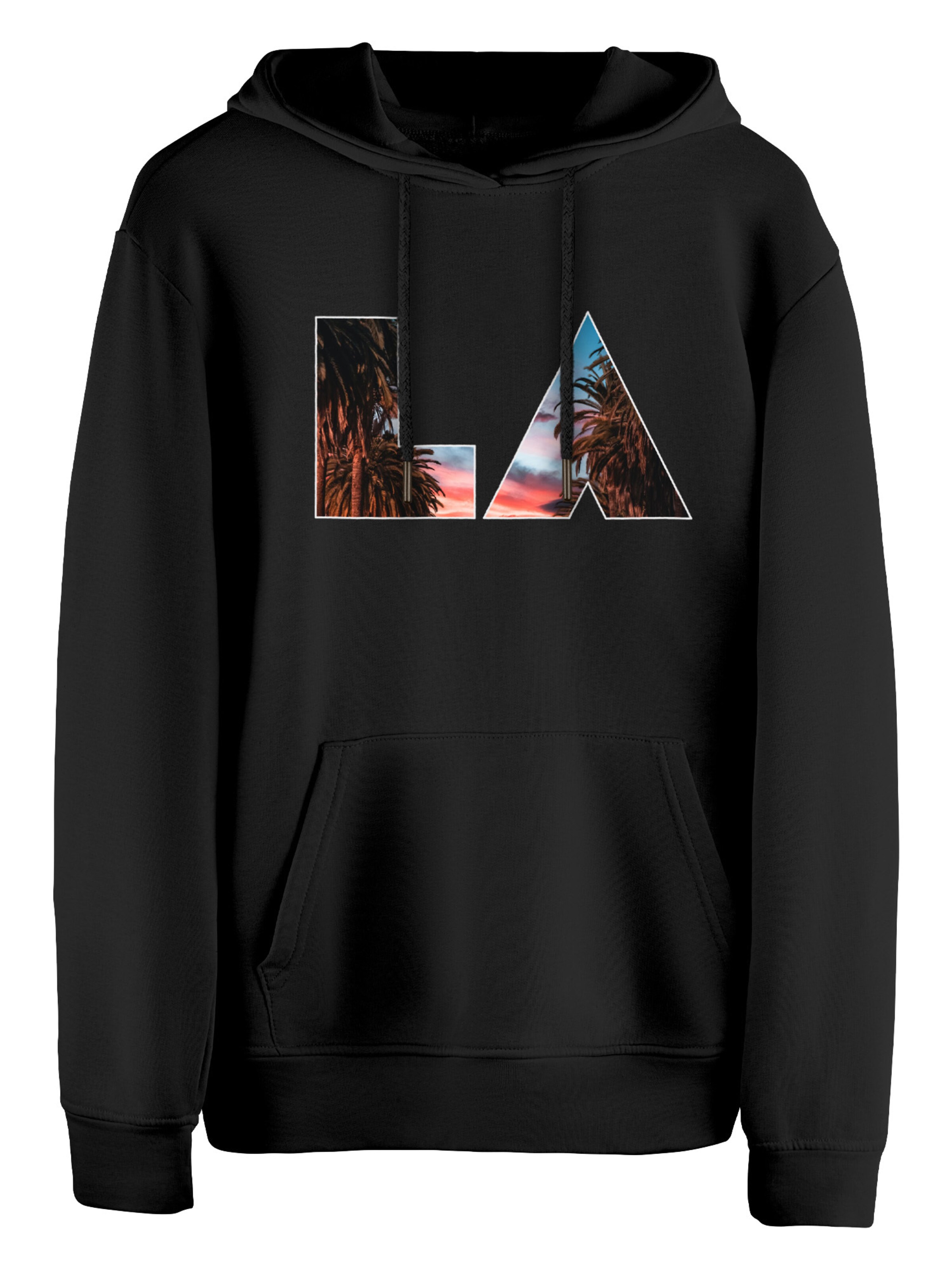 Sweat-shirt 'Skyline  Los Angeles - Weltenbummler' Cotton Prime en noir : devant