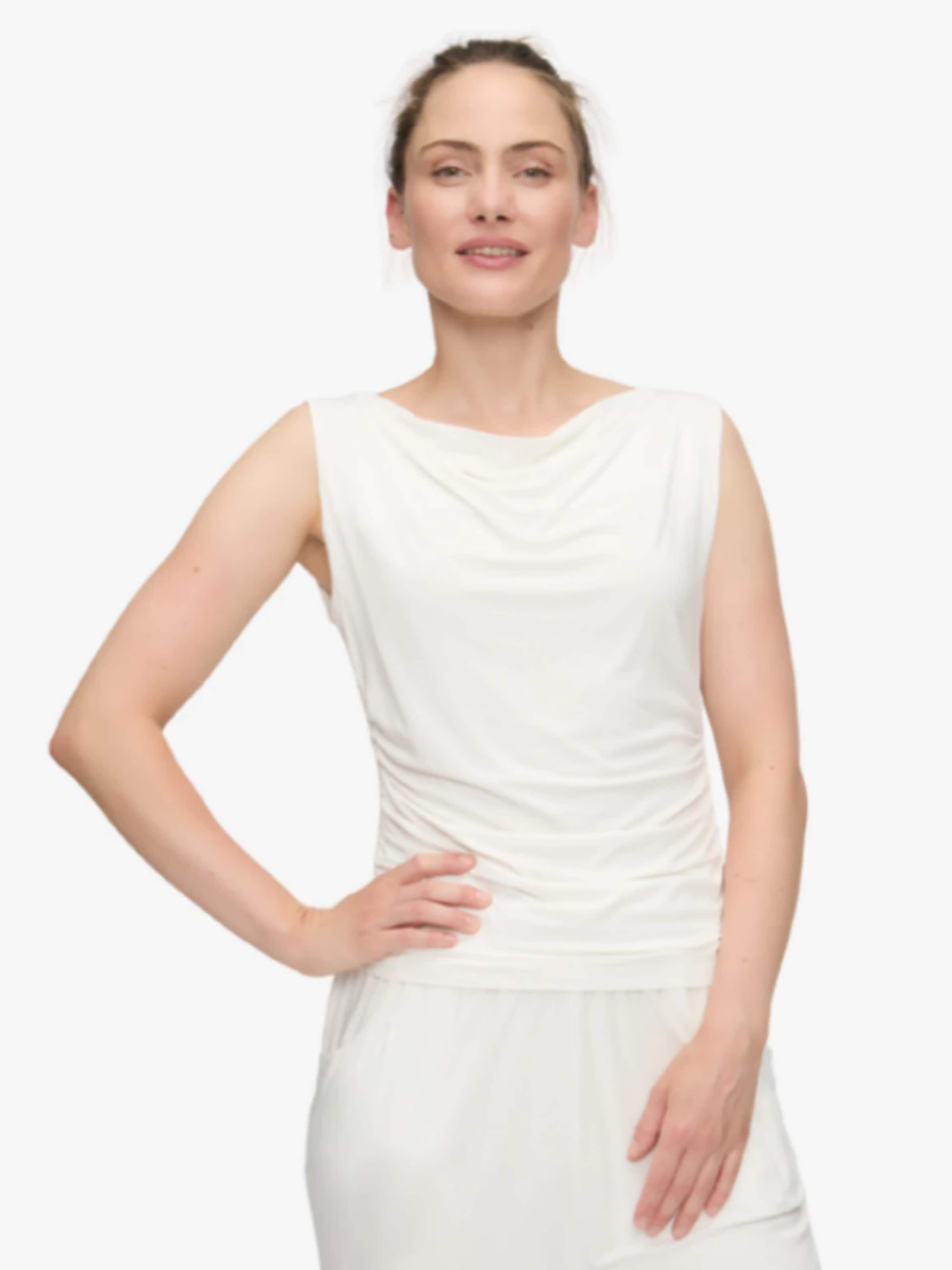 CURARE Yogawear Sports top 'Sporty Elegant Top - Soft White' in White: front