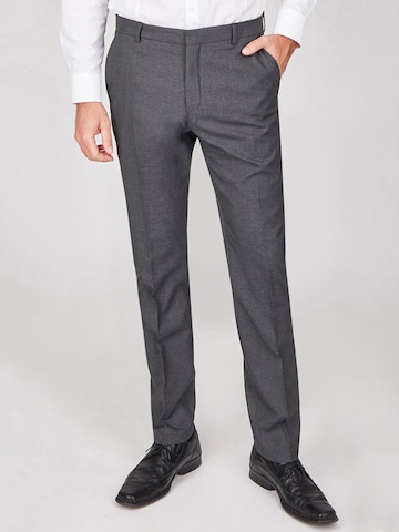 Steffen Klein Slim fit Pleated Pants in Grey: front