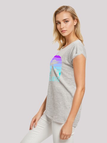 F4NT4STIC Shirt 'I Believe UFO Alien Raumschiff Retro' in Grijs