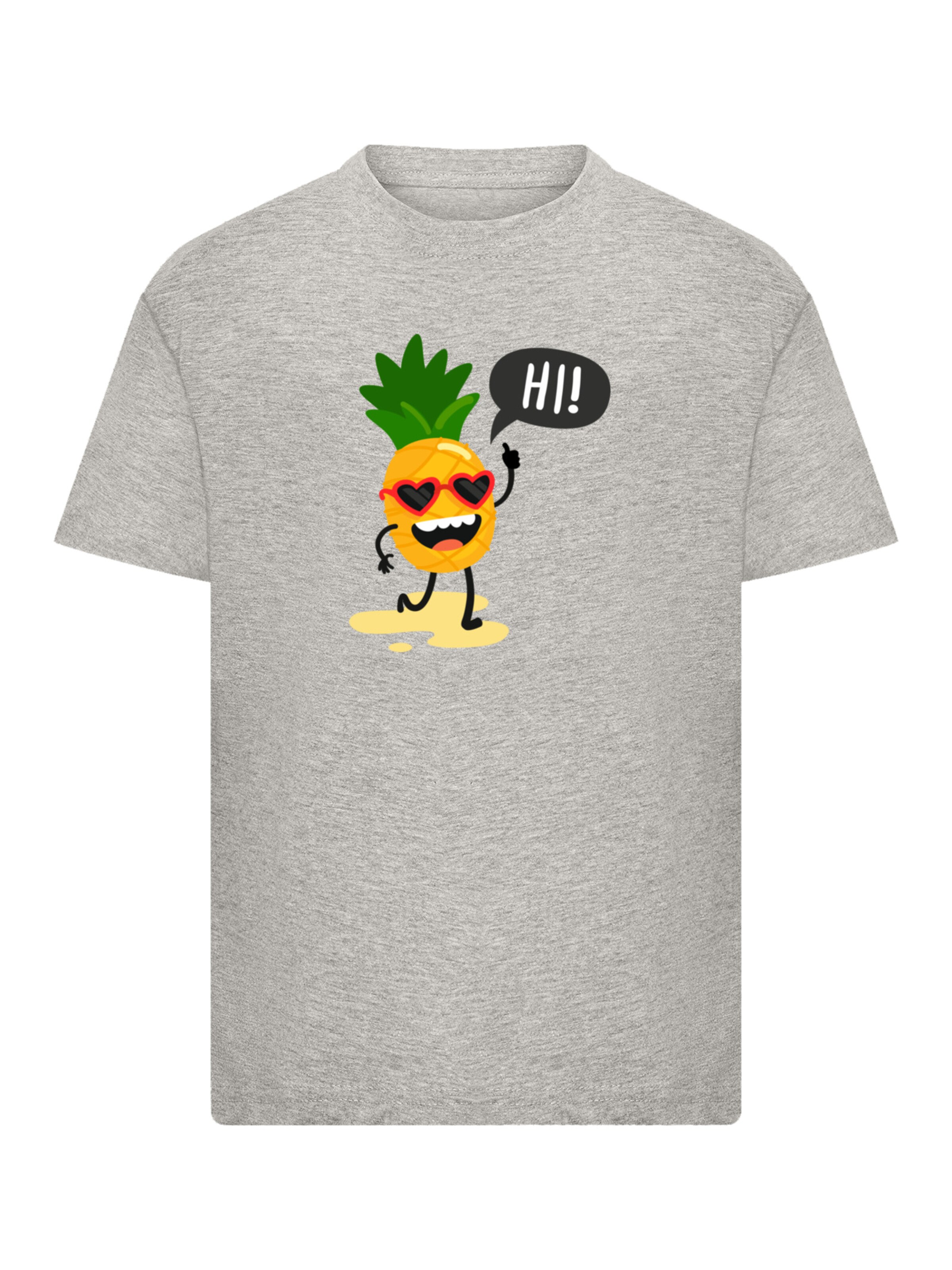 F4NT4STIC Shirt 'Sommer Ananas' in Grey: front