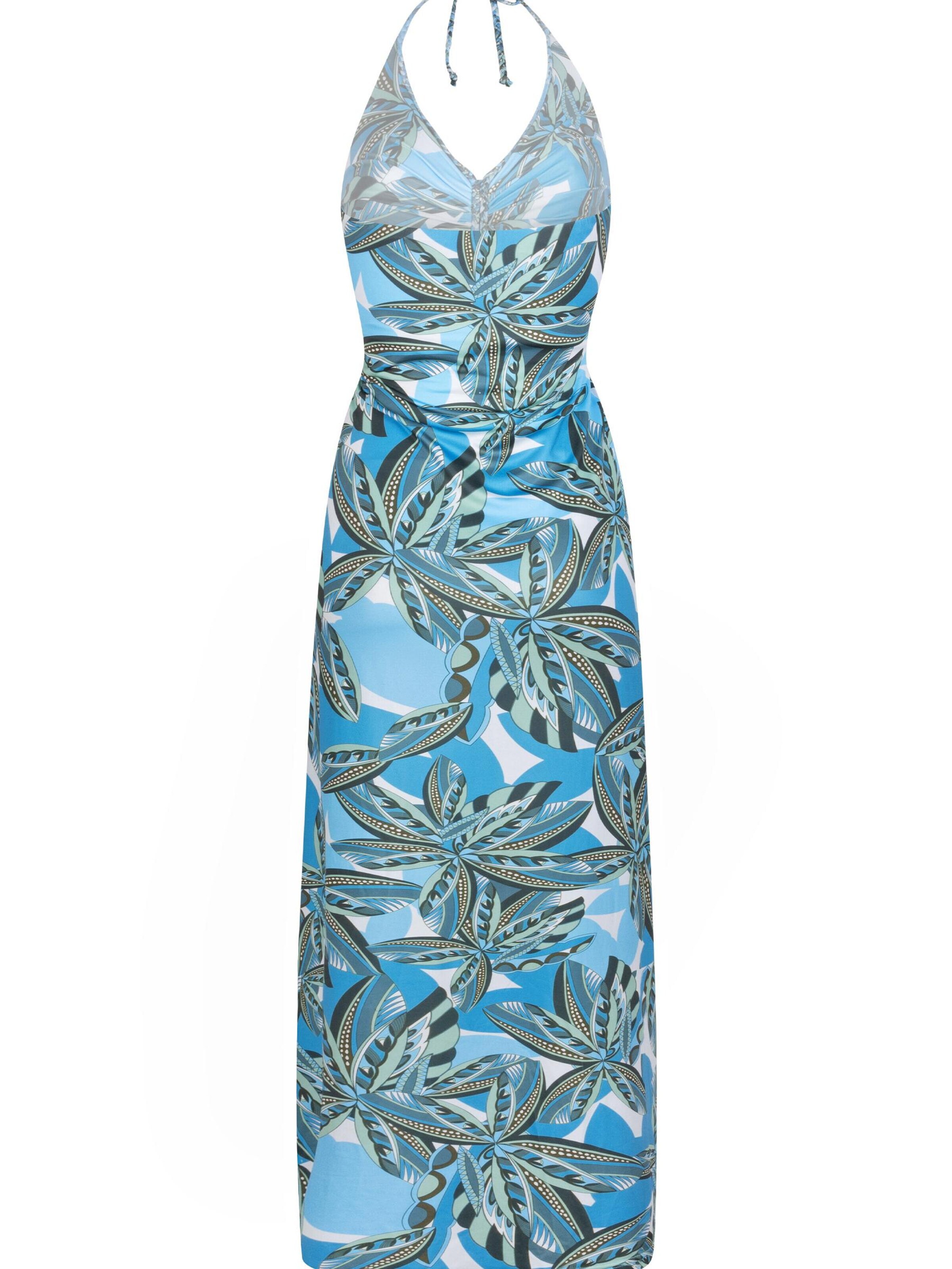 Chic by Lirette Jurk 'Halter dress Palm' in Blauw