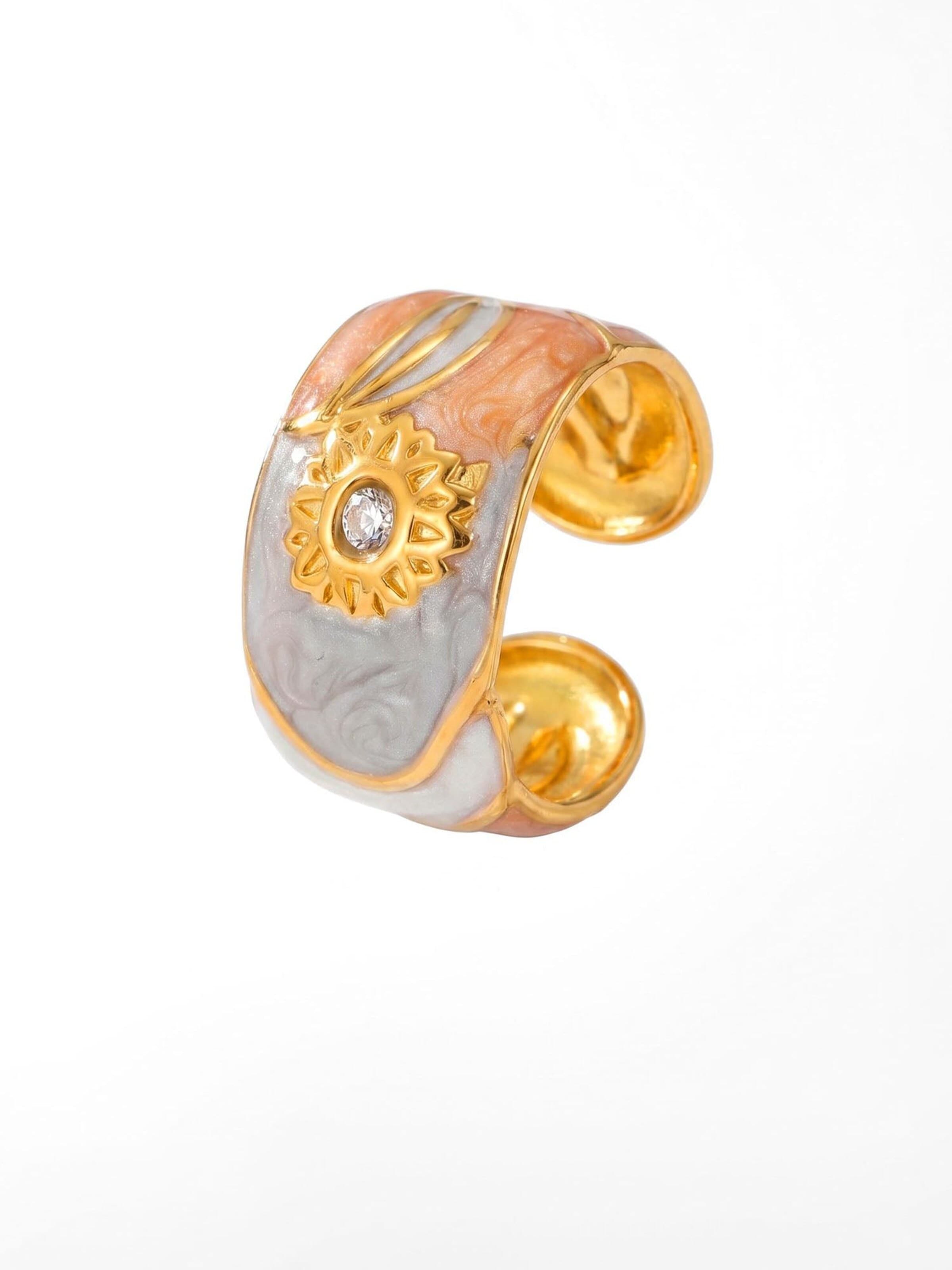 Nemomatheo Ring 'Ring Émaille Floral' in 50-60 in Red, Item view