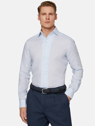 Boggi Milano Regular fit Πουκάμισο για το γραφείο σε μπλε: μπροστά