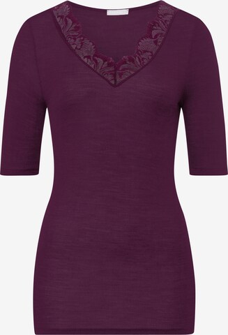 T-shirt 'Woolen Lace' Hanro en violet : devant